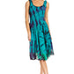 Sakkas Alba Women's Off The Shoulder Smock Ruffle Midi Dress Tie Dye & Embroidery