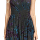 Sakkas Alba Women's Off The Shoulder Smock Ruffle Midi Dress Tie Dye & Embroidery