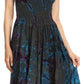 Sakkas Alba Women's Off The Shoulder Smock Ruffle Midi Dress Tie Dye & Embroidery