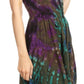 Sakkas Alba Women's Off The Shoulder Smock Ruffle Midi Dress Tie Dye & Embroidery