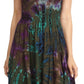 Sakkas Alba Women's Off The Shoulder Smock Ruffle Midi Dress Tie Dye & Embroidery
