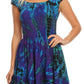 Sakkas Alba Women's Off The Shoulder Smock Ruffle Midi Dress Tie Dye & Embroidery