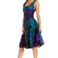 Sakkas Alba Women's Off The Shoulder Smock Ruffle Midi Dress Tie Dye & Embroidery