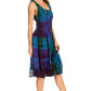 Sakkas Alba Women's Off The Shoulder Smock Ruffle Midi Dress Tie Dye & Embroidery