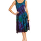 Sakkas Alba Women's Off The Shoulder Smock Ruffle Midi Dress Tie Dye & Embroidery