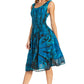 Sakkas Alba Women's Off The Shoulder Smock Ruffle Midi Dress Tie Dye & Embroidery