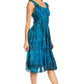 Sakkas Alba Women's Off The Shoulder Smock Ruffle Midi Dress Tie Dye & Embroidery