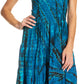 Sakkas Alba Women's Off The Shoulder Smock Ruffle Midi Dress Tie Dye & Embroidery