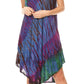 Sakkas Isola Women's Tank Summer Bohemian Swing Midi Dress Sleeveless Tie-dye