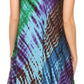Sakkas Isola Women's Tank Summer Bohemian Swing Midi Dress Sleeveless Tie-dye