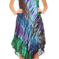 Sakkas Isola Women's Tank Summer Bohemian Swing Midi Dress Sleeveless Tie-dye