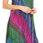 Sakkas Isola Women's Tank Summer Bohemian Swing Midi Dress Sleeveless Tie-dye