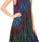 Sakkas Isola Women's Tank Summer Bohemian Swing Midi Dress Sleeveless Tie-dye