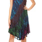 Sakkas Isola Women's Tank Summer Bohemian Swing Midi Dress Sleeveless Tie-dye