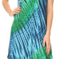 Sakkas Isola Women's Tank Summer Bohemian Swing Midi Dress Sleeveless Tie-dye