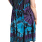Sakkas Luciana Women's Tie Dye Bohemian Swing Midi Dress with Ties and Smock Back