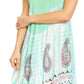 Sakkas Violeta Women's Tie Dye Paisley Caftan Midi Sleeveless Tank Dress  Cover Up