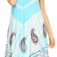Sakkas Violeta Women's Tie Dye Paisley Caftan Midi Sleeveless Tank Dress  Cover Up