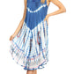 Sakkas Violeta Women's Tie Dye Paisley Caftan Midi Sleeveless Tank Dress  Cover Up