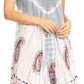 Sakkas Violeta Women's Tie Dye Paisley Caftan Midi Sleeveless Tank Dress  Cover Up
