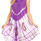 Sakkas Violeta Women's Tie Dye Paisley Caftan Midi Sleeveless Tank Dress  Cover Up