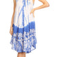 Sakkas Mariela Women's Tie Dye Loose Sleeveless Tank Short Nightgown Dress Coverup