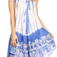 Sakkas Mariela Women's Tie Dye Loose Sleeveless Tank Short Nightgown Dress Coverup
