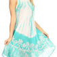 Sakkas Mariela Women's Tie Dye Loose Sleeveless Tank Short Nightgown Dress Coverup