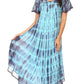 Sakkas Renata Women's Cold Shoulder Maxi Caftan Dress Sundress Flare Stonewashed