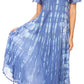 Sakkas Renata Women's Cold Shoulder Maxi Caftan Dress Sundress Flare Stonewashed