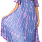 Sakkas Renata Women's Cold Shoulder Maxi Caftan Dress Sundress Flare Stonewashed
