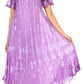 Sakkas Renata Women's Cold Shoulder Maxi Caftan Dress Sundress Flare Stonewashed