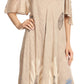 Sakkas Renata Women's Cold Shoulder Maxi Caftan Dress Sundress Flare Stonewashed