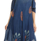 Sakkas Renata Women's Cold Shoulder Maxi Caftan Dress Sundress Flare Stonewashed