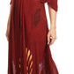 Sakkas Renata Women's Cold Shoulder Maxi Caftan Dress Sundress Flare Stonewashed