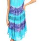 Sakkas Daniella Women's Flowy Tie Dye Relax Caftan Tank Dress Cover up Sleeveless