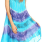 Sakkas Daniella Women's Flowy Tie Dye Relax Caftan Tank Dress Cover up Sleeveless