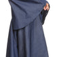 Sakkas Ximena  Long Wrap Around Bell Sleeve Chambray Full Circle Dress Casual