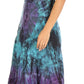 Sakkas Adela Women's Tie Dye Embroidered Adjustable Spaghetti Straps Long Dress