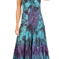 Sakkas Adela Women's Tie Dye Embroidered Adjustable Spaghetti Straps Long Dress