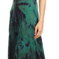 Sakkas Adela Women's Tie Dye Embroidered Adjustable Spaghetti Straps Long Dress