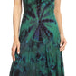 Sakkas Adela Women's Tie Dye Embroidered Adjustable Spaghetti Straps Long Dress