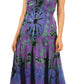 Sakkas Adela Women's Tie Dye Embroidered Adjustable Spaghetti Straps Long Dress