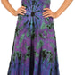 Sakkas Adela Women's Tie Dye Embroidered Adjustable Spaghetti Straps Long Dress