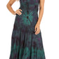 Sakkas Adela Women's Tie Dye Embroidered Adjustable Spaghetti Straps Long Dress