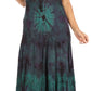 Sakkas Adela Women's Tie Dye Embroidered Adjustable Spaghetti Straps Long Dress