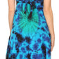 Sakkas Adela Women's Tie Dye Embroidered Adjustable Spaghetti Straps Long Dress