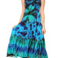 Sakkas Adela Women's Tie Dye Embroidered Adjustable Spaghetti Straps Long Dress