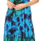 Sakkas Adela Women's Tie Dye Embroidered Adjustable Spaghetti Straps Long Dress
