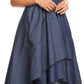 Sakkas Emalia Women's Sleeveless Cocktail High Low Hem Dress with Pockets Chambray